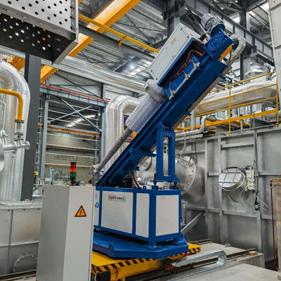 Bộ nạp từ thông quay với điều khiển áp suất phun bằng động cơ servo, tốc độ 0-300mm/s và áp suất 25MPa để tinh luyện nhôm