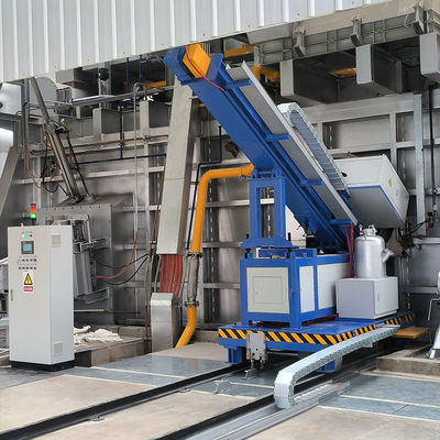 Bộ nạp từ thông quay với điều khiển áp suất phun bằng động cơ servo, tốc độ 0-300mm/s và áp suất 25MPa để tinh luyện nhôm