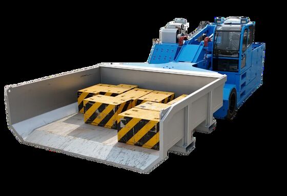 Xe nạp liệu lò với thùng chứa phế liệu có thể thay thế, nâng dọc và cánh tay kính thiên văn để nạp liệu hiệu quả